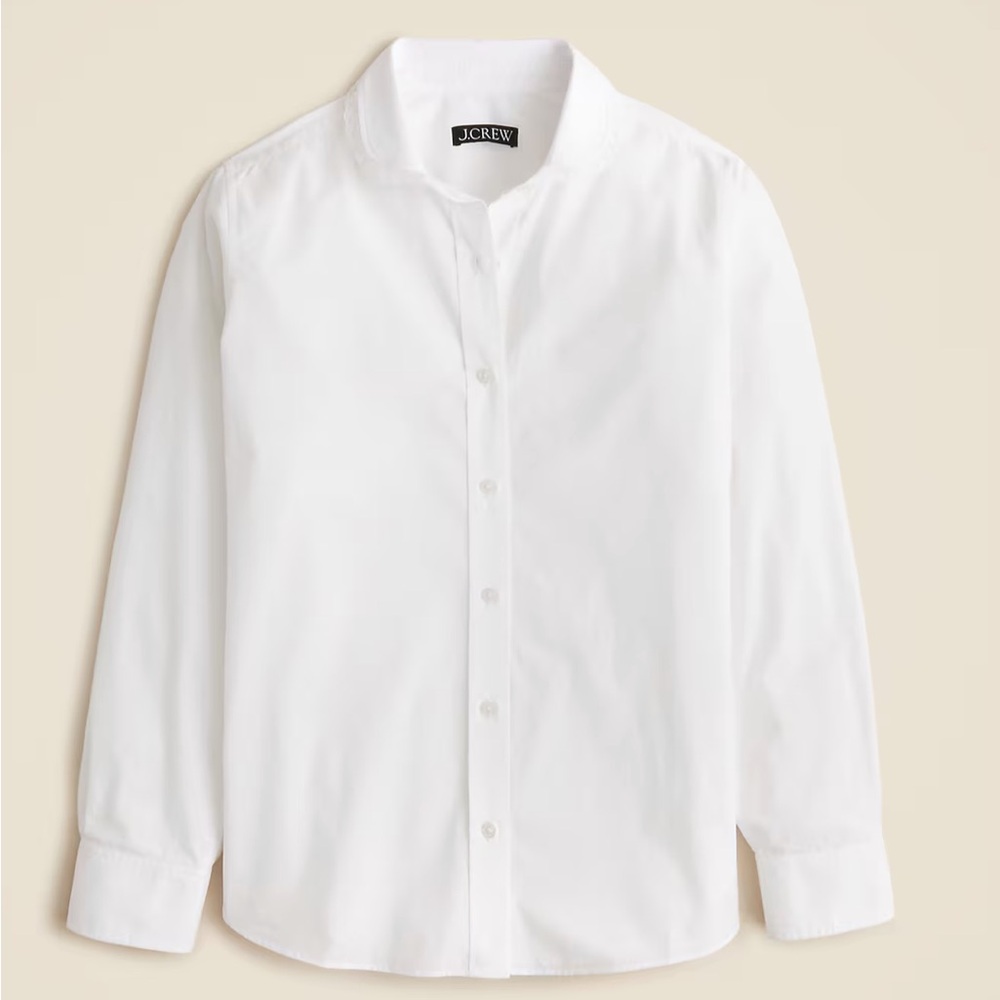 J. Crew Jules Lace-Collar Shirt in Cotton Poplin
